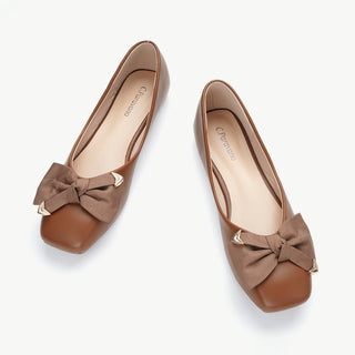 Metal Bow Ballerina Flats (Eva)