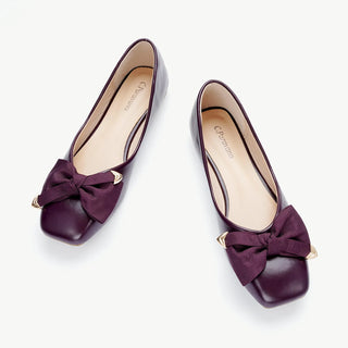 Metal Bow Ballerina Flats (Eva)