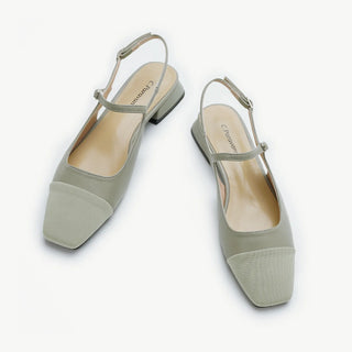 Square-Toe Slingback Flats (Felicia)