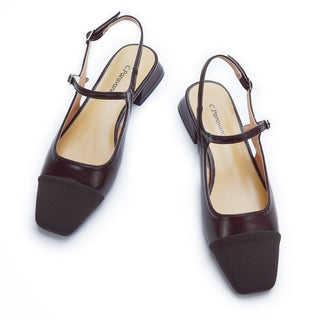 Square-Toe Slingback Flats (Felicia)