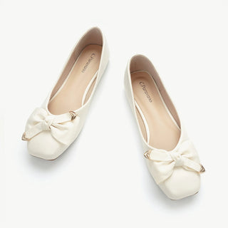 Metal Bow Ballerina Flats (Eva)