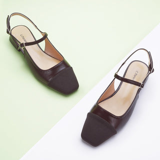 Square-Toe Slingback Flats (Felicia)