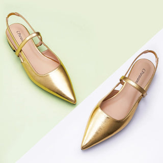 Pointed Toe Slingback Flats (Freya）