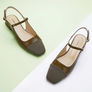 Square-Toe Slingback Flats (Felicia)