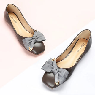 Metal Bow Ballerina Flats (Eva)