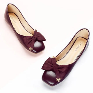 Metal Bow Ballerina Flats (Eva)