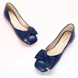 Metal Bow Ballerina Flats (Eva)