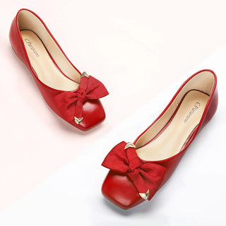 Metal Bow Ballerina Flats (Eva)