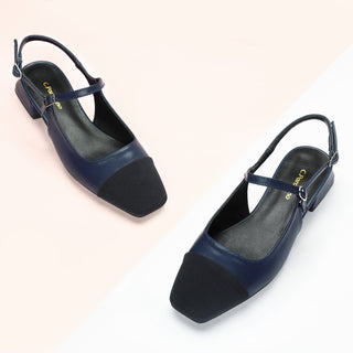 Square-Toe Slingback Flats (Felicia)