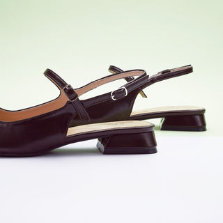 Square-Toe Slingback Flats (Felicia)