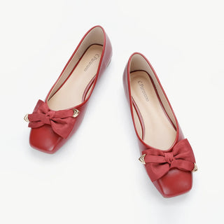 Metal Bow Ballerina Flats (Eva)