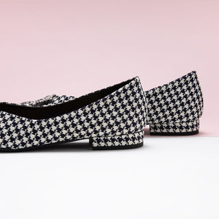 Crystal Buckle Tweed Flats (Aida)