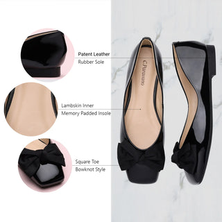 Patent Bow Ballerina Flats (Eva)