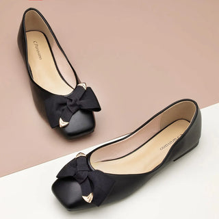 Metal Bow Ballerina Flats (Eva)