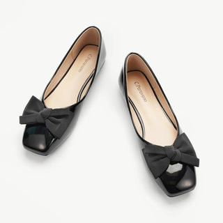 Patent Bow Ballerina Flats (Eva)