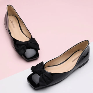 Patent Bow Ballerina Flats (Eva)