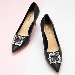 Black Leather Pumps: Effortless Glamour.