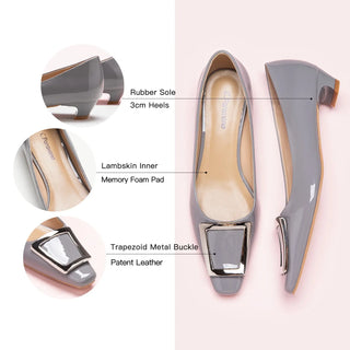 Metal Buckle Low Heel (Lucia)