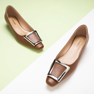 Metal Buckle Low Heel (Lucia)