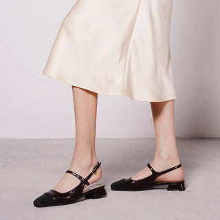 Square-Toe Slingback Flats (Felicia)