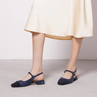 Square-Toe Slingback Flats (Felicia)