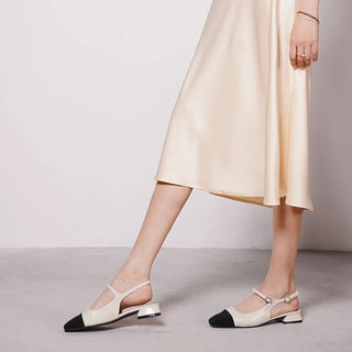 Square-Toe Slingback Flats (Felicia)