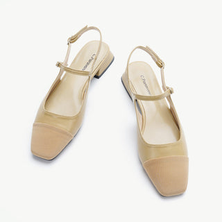 Square-Toe Slingback Flats (Felicia)