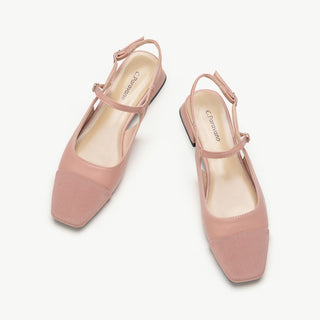 Square-Toe Slingback Flats (Felicia)