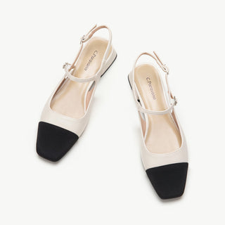 Square-Toe Slingback Flats (Felicia)