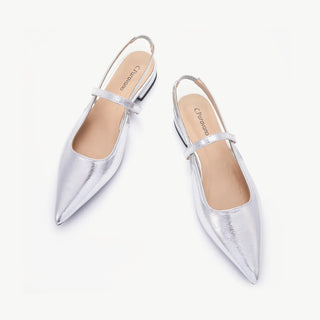 Pointed Toe Slingback Flats (Freya）