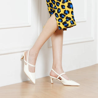 Pointed Toe Kitten heel Slingbacks (Helen)