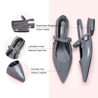 Pointed Toe Slingback Flats (Freya)