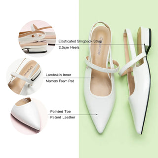 Pointed Toe Slingback Flats (Freya)