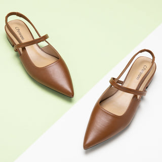 Pointed Toe Slingback Flats (Freya)