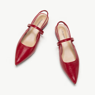 Pointed Toe Slingback Flats (Freya）