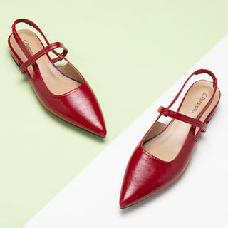 Pointed Toe Slingback Flats (Freya）