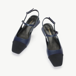 Square-Toe Slingback Flats (Felicia)