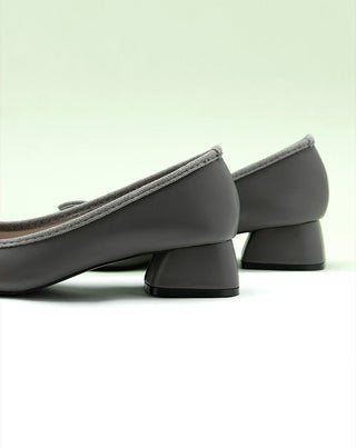 Chic Grey Women's Heeled Shoes