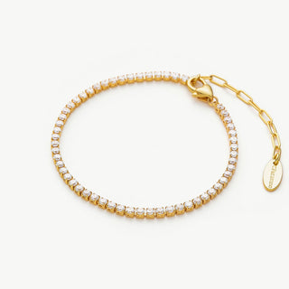 Crystal Twinkle Bracelet in Gold, a radiant piece that glistens with golden elegance, this bracelet features shimmering crystals set in a luxurious gold setting, adding a touch of glamour and opulence to your wrist.