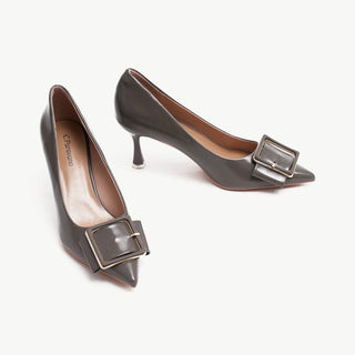 Square Buckled Elegant Pumps