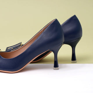 Square Buckled Elegant Pumps