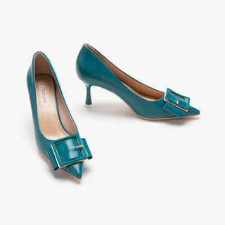 Square Buckled Elegant Pumps