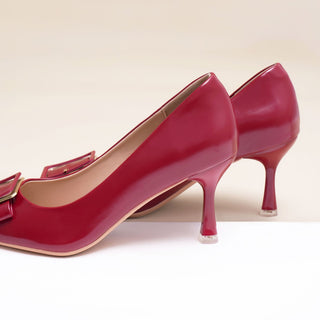 Square Buckled Elegant Pumps