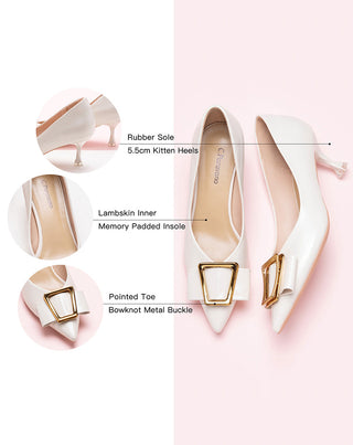 Stylish-white-pumps-with-buckle-detailing_-offering-a-trendy-and-fashionable-choice-for-footwear-